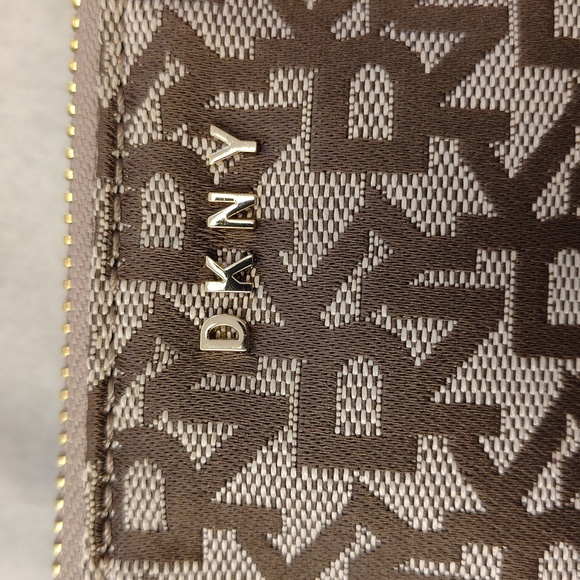 DKNY Brown and Tan Crossbody Bag with Gold Hardware - Picture 2 of 10